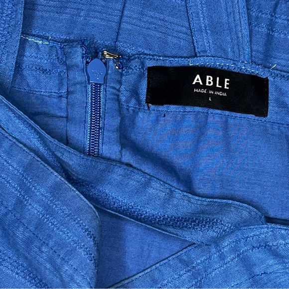 Able SAVITA APRON DRESS Blue Midi Dress Large - Picture 7 of 10